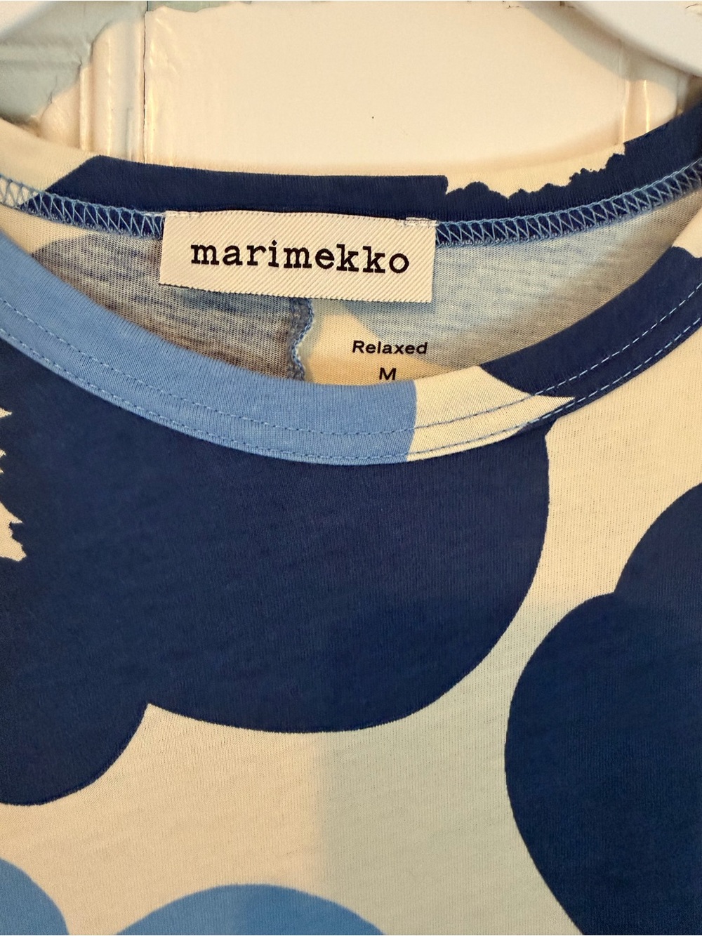 Marimekko Blue Floral Midi Dress EUC - Picture 2 of 4